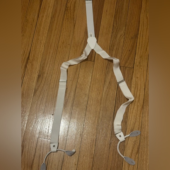 Elegant White Men's Suspenders - Picture 4 of 4